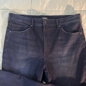 Express dark wash skinny jeans